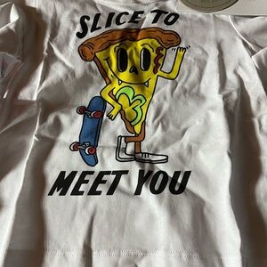 Stella McCartney Kids White Pizza Graphic Long Sleeve Tee